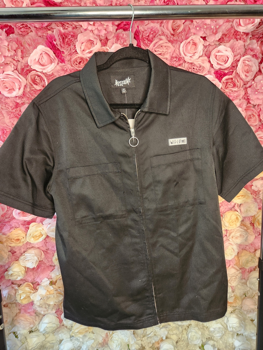 Zumiez Black Short-Sleeve Zip Work Shirt Jacket